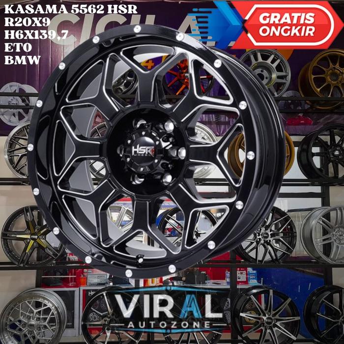Velg Mobil R20 Untuk Fortuner Pajero Dmux dll HSR KASAMA Ring 20 Hitam Polish