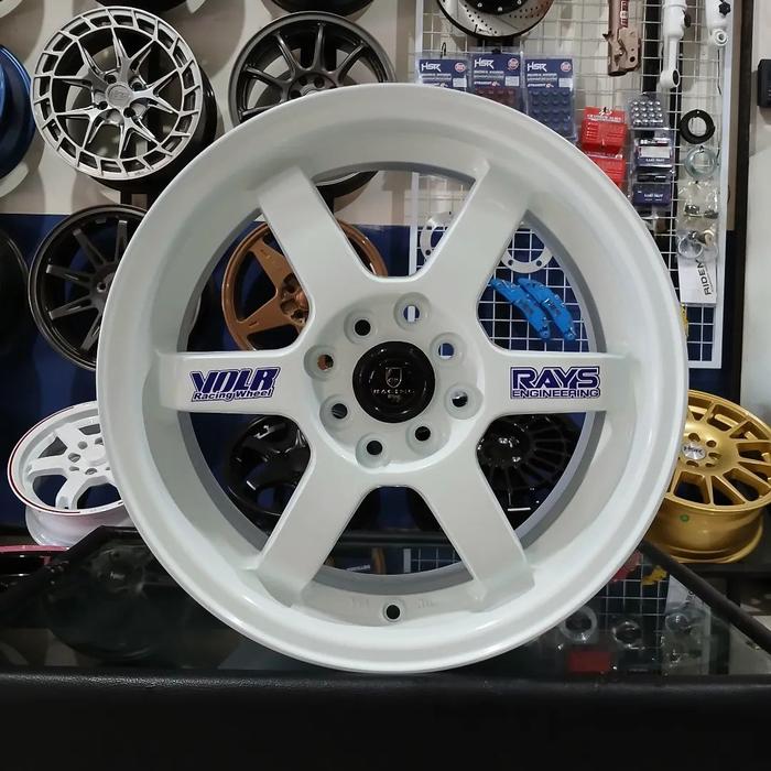 VELG VOLKRAYS R15 MURAH VELG TE37 TERLARIS RING 15 WARNA PUTIH UNTUK AGYA JAZZ LIVINA AVANZA DLL