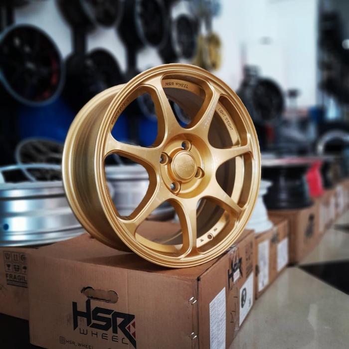 VELG RACING ENKEI R16 MURAH PCD 4X100 LEBAR 7 ET42 GOLD HSR SEBUNSUTA RING 16