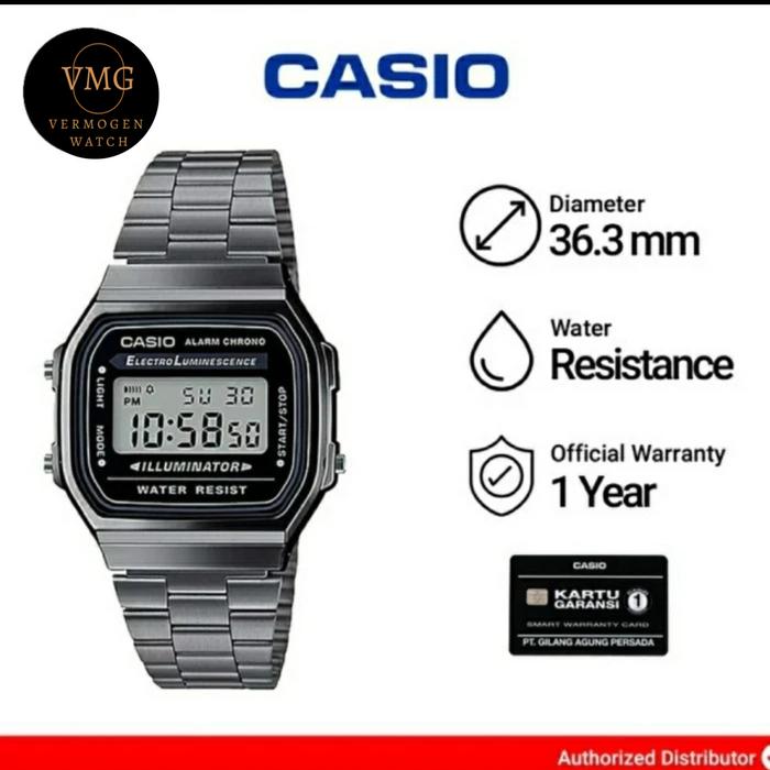 Jam Tangan Classic Casio General A168WGG-1A / A 168WGG 1A / A-168WGG-1A Original Garansi Resmi