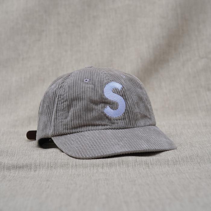 Supreme S Logo 6-Panel Cap Corduroy Stone Beige