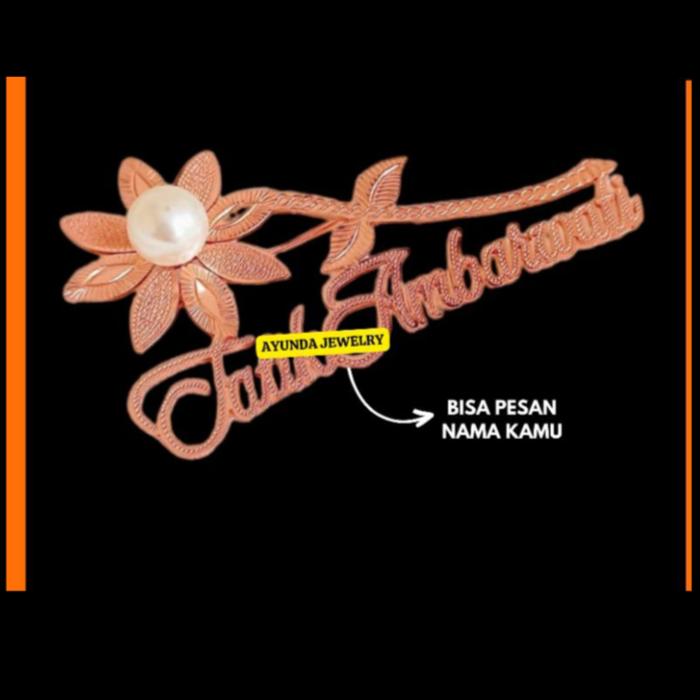 Bros nama motif bunga matahari bebas custom namaku
