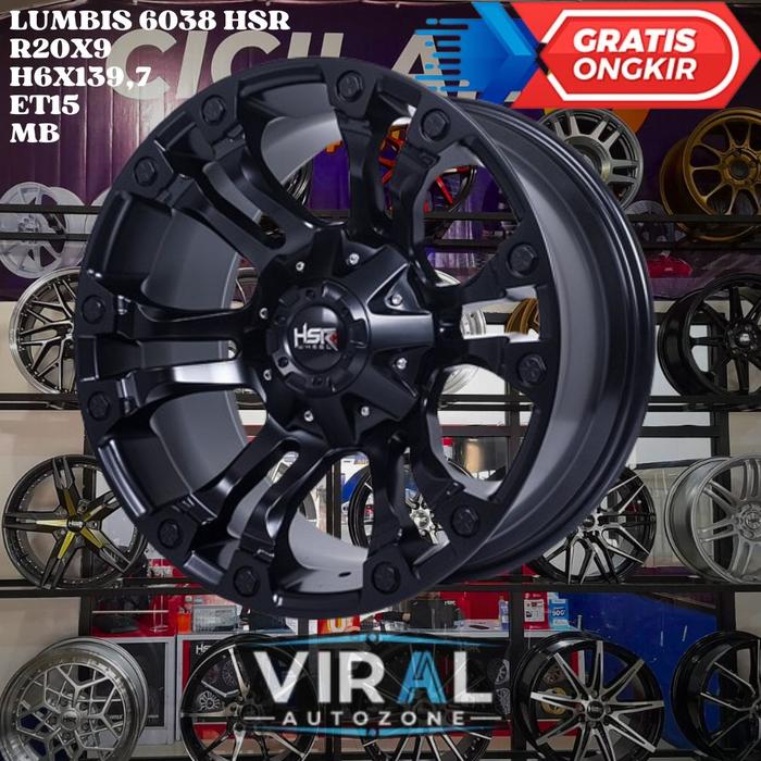 Velg Mobil HSR Ring 20 type HSR Lumbis R20 Hitam dop Untuk Fortuner Pajero Triton