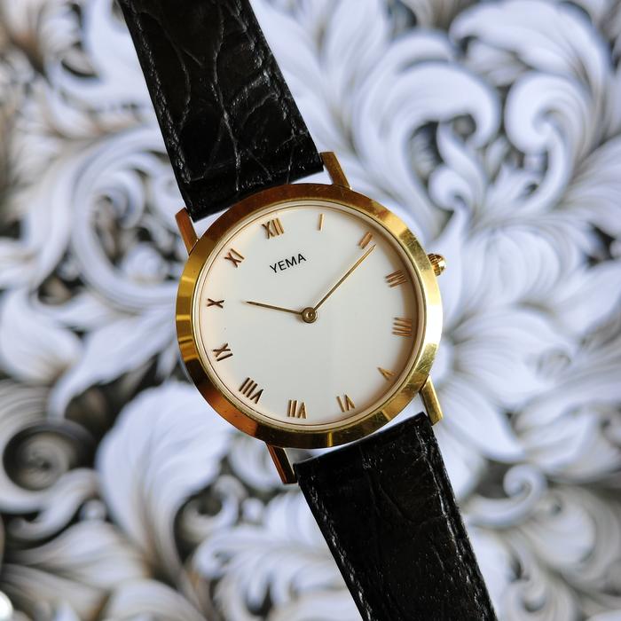 JAM TANGAN AUTHENTIC YEMA FRANCE DUAL HANDS GOLDEN ROMAN INDEX