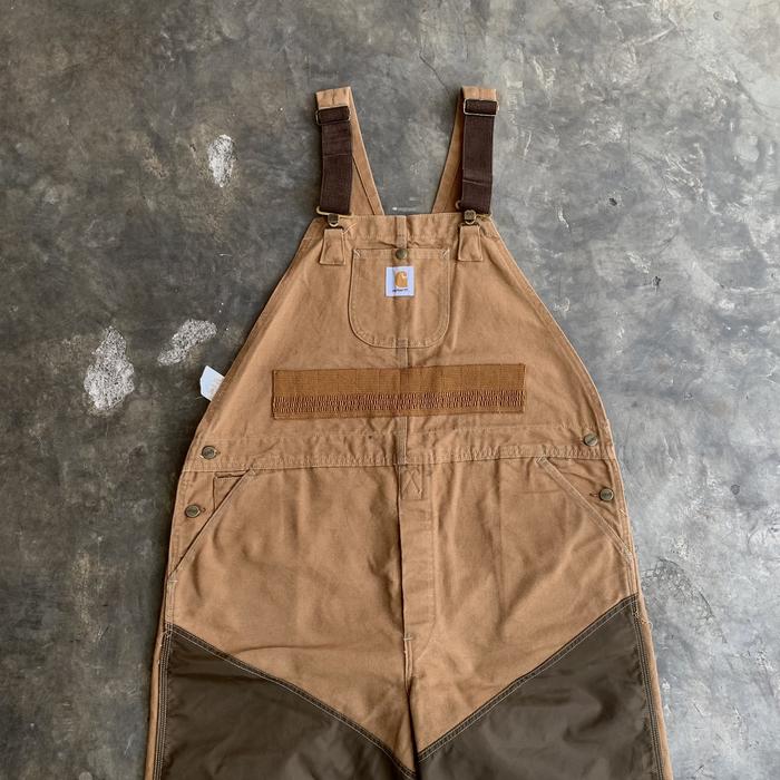 Vtg 90s rare - Carhartt BU256 doubleknee bib Overalls BRN (Brown)