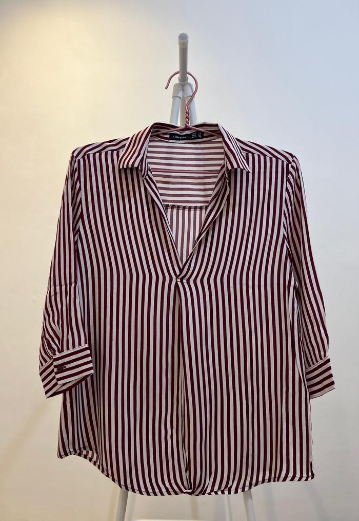 Bershka Basics Striped Shirt / Kemeja Bershka