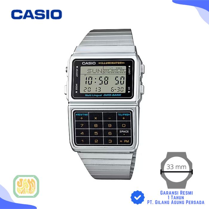 JAM TANGAN WANITA CASIO KALKULATOR DBC-611-1 ORIGINAL - DBC611 SILVER