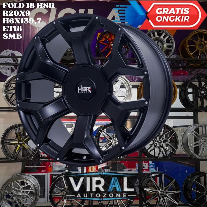Velg Mobil Ring 20 Hitam dop type HSR Fold R20 Untuk Pajero VRZ Hilux dll