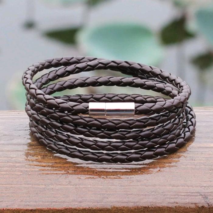 mahal gelang tangan terbaru pria berlapis Keren unik hitam coklat jam