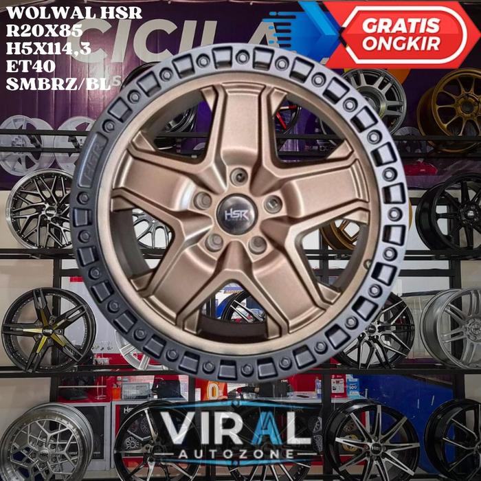 Velg Mobil Ring 20 Bintang 5 type HSR WOLWAL R20 Lubang 5 Bronze dop