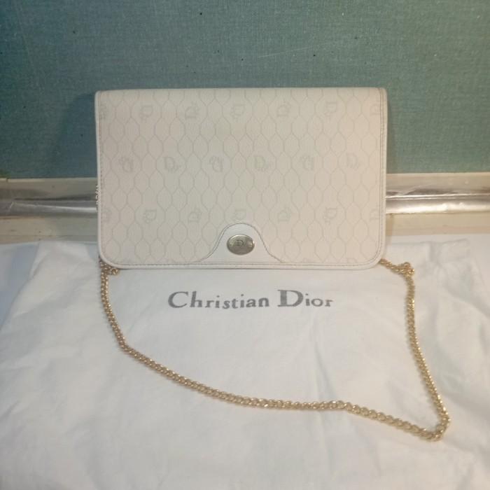 Christian Dior Vintage Original White Shoulder Bag, Purse, Dompet, Tas Wanita