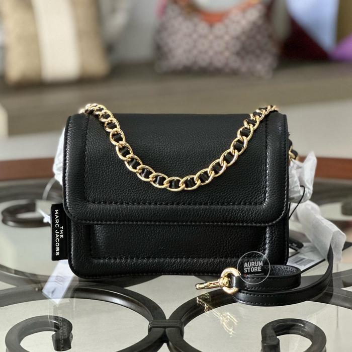 MJ MINI CUSHION CROSSBODY LEATHER BLACK