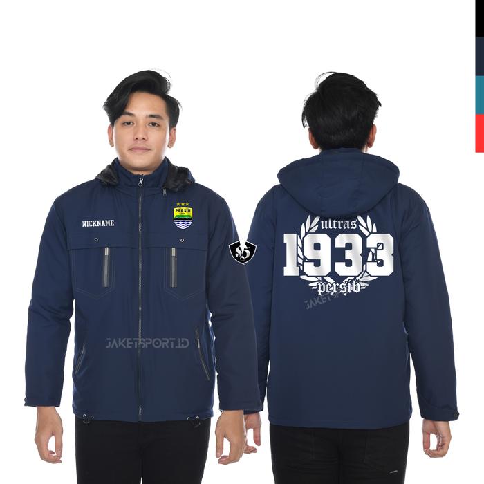 JAKET PARASUT PERSIB BANDUNG ULTRAS 1933 BAHAN PARASUT CUSTOM POLOS HOODIE LEPAS PASANG