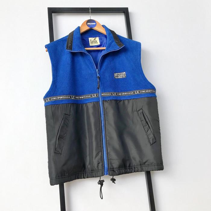 L LYNX Spellout Vest Rompi Windbreaker Polar Fleece Big Logo