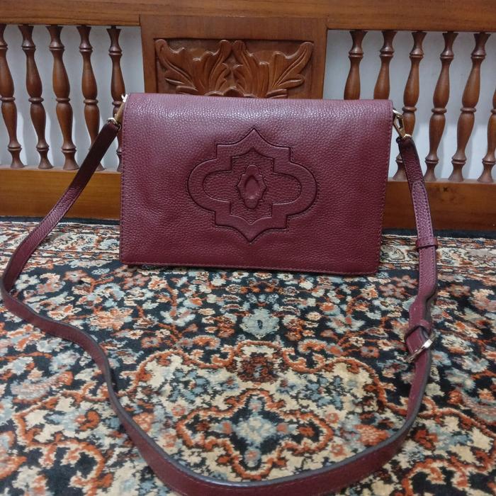 tas sling bag merah oryan