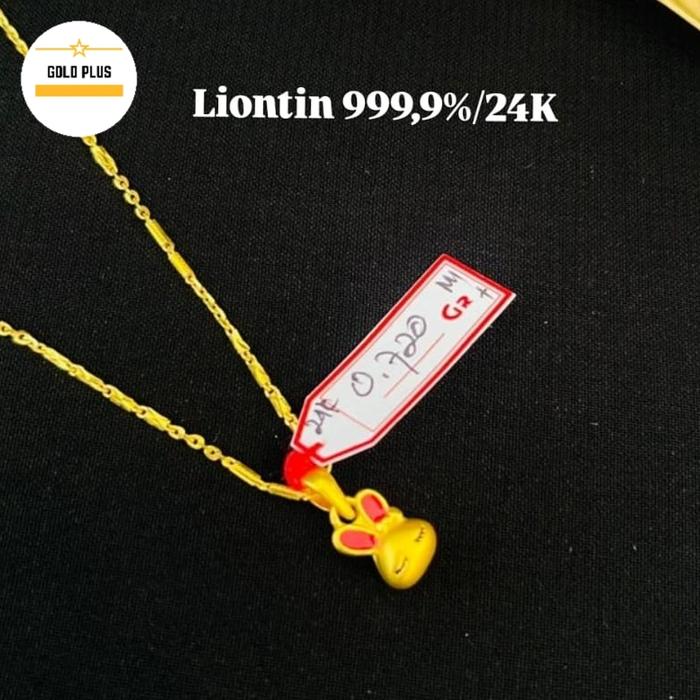 Liontin emas 24 karat kelinci