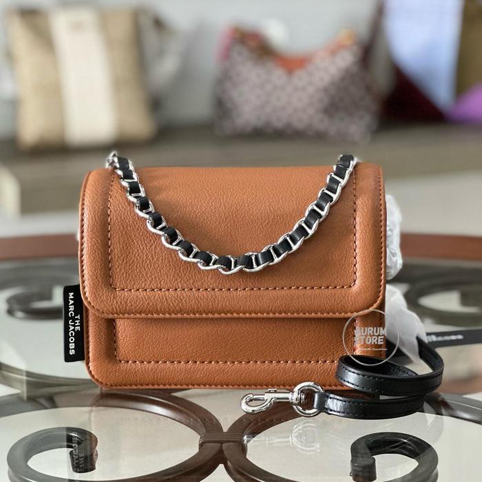 MJ MINI CUSHION CROSSBODY LEATHER BROWN