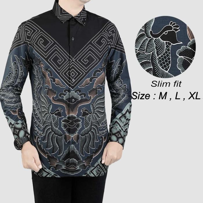 Batik Solo- Baju Kemeja Batik Pria - Colin Dion Lengan Panjang Pria