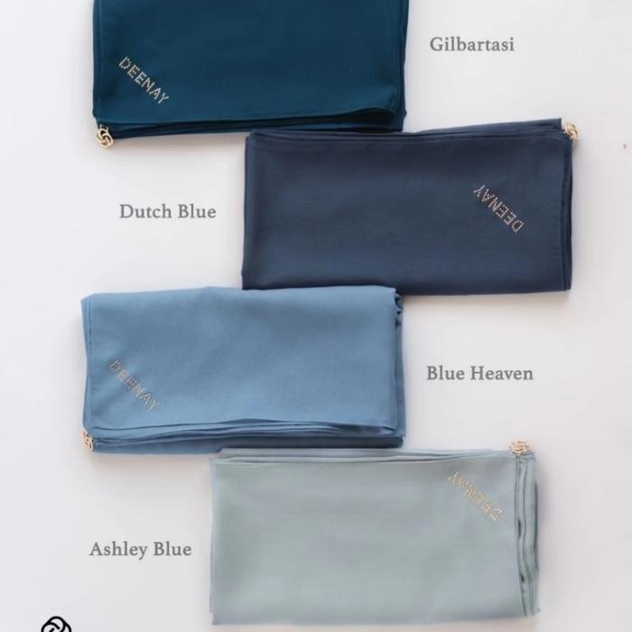 Hijab Segiempat Polos Deenay Liza Matte Blue Series||Warna Biru