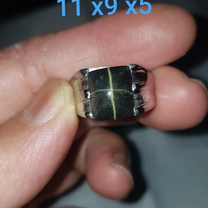 Batu cincin tapak Tali kuning emas Jalak uk 11 x 9 x 5 Badar besi Ikat cincin besi putih Buat pagar 