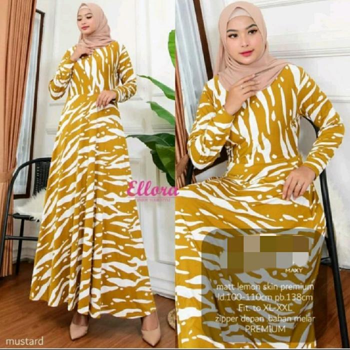 Gamis super jumbo motif macan abstrak jersey
