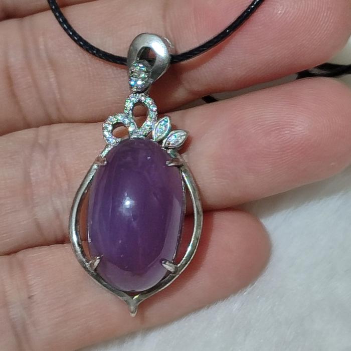 Liontin Silver 925 Mata Batu Ungu Cakep