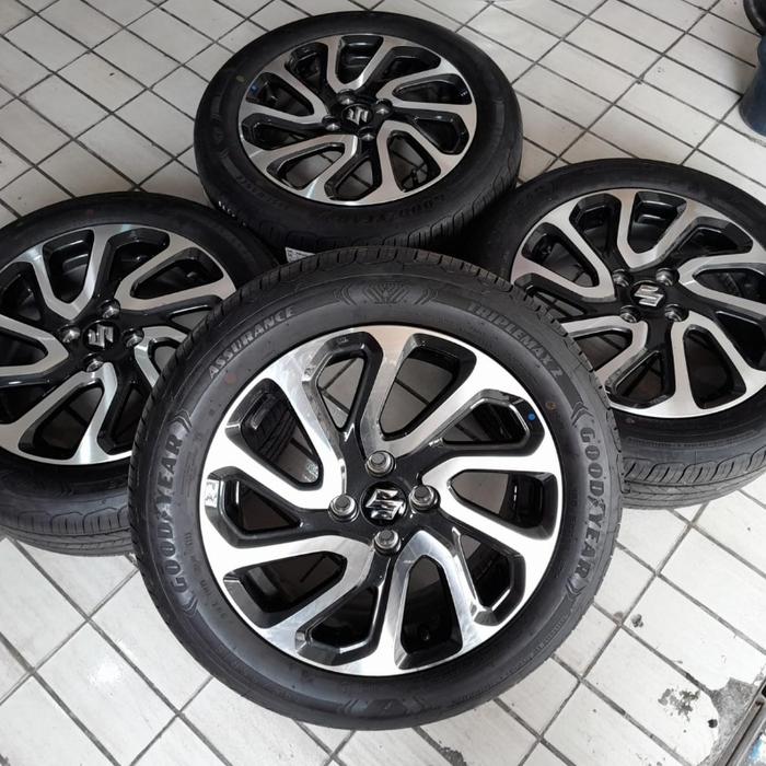 velg Ori Mobil Sezuki Baleno R16x6 Pcd 4x100 ÷ Ban GY 195 55 r16 Siap Pakai buat Swift Vios Ignis