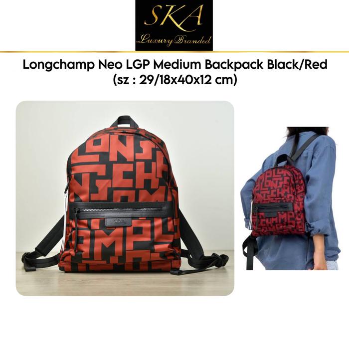 Longchamp Neo LGP Medium Backpack Black / Red