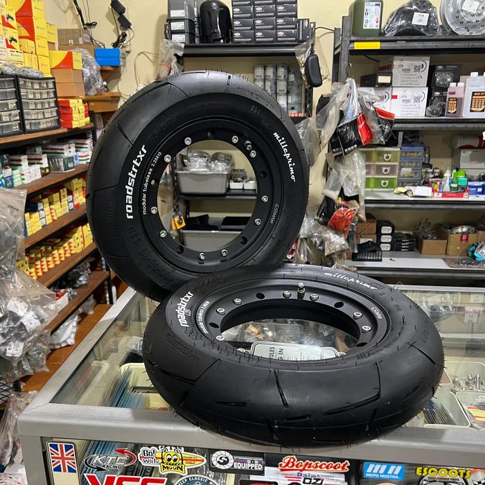 Velg Tubeless Vespa Ring 10 Modular Gscooter Black set Ban Milleprimo Road Rsx003 soft compound Ring