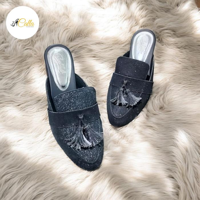 #025 Calla Shoes | Sepatu Pesta/Wedding Wanita Hak Tinggi Warna Hitam