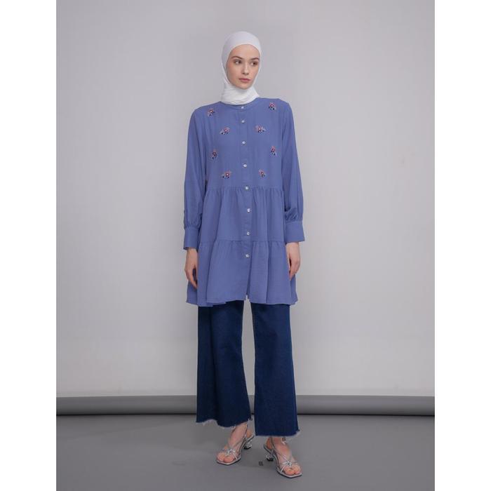 [PROMO] KEZIA TUNIC BLUE - ALEZA LABEL | TUNIK WANITA | BUSUI FRIENDLY | TUNIK MUSLIM | ALEZA