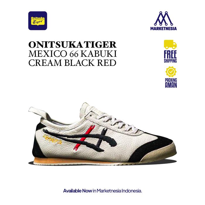 Onitsuka Tiger Mexico 66 Kabuki Cream Black Red 100% Original BNIB