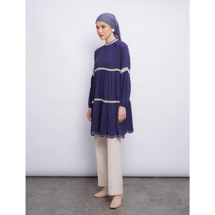 [PROMO] LAYLA TUNIC NAVY - ALEZA LABEL | TUNIK WANITA | BUSUI FRIENDLY | TUNIK MUSLIM | ALEZA