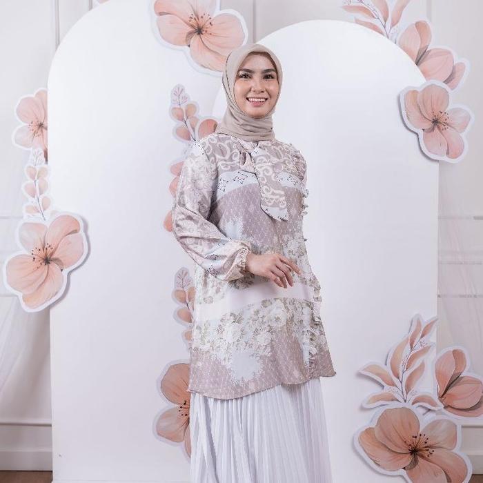 [DISC] MAYANG COLLECTION - OPHELIA TUNIK | ATASAN MOTIF SILK SATIN BATIK WANITA