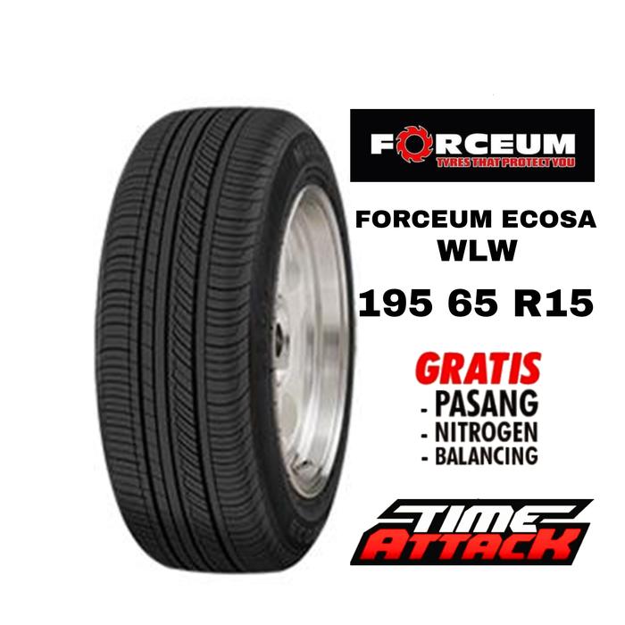 BAN MOBIL WLW STRIP PUTIH RING 15 BAN TUBELESS FORCEUM ECOSA WLW 195 65 R15