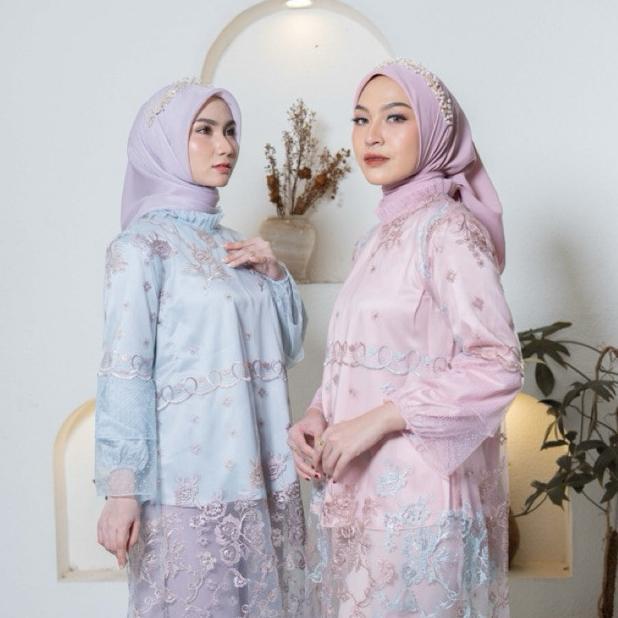 [GARANSI] MAYANG COLLECTION - AMELIE TUNIK | ATASAN BROKAT BORDIR SATIN SILK