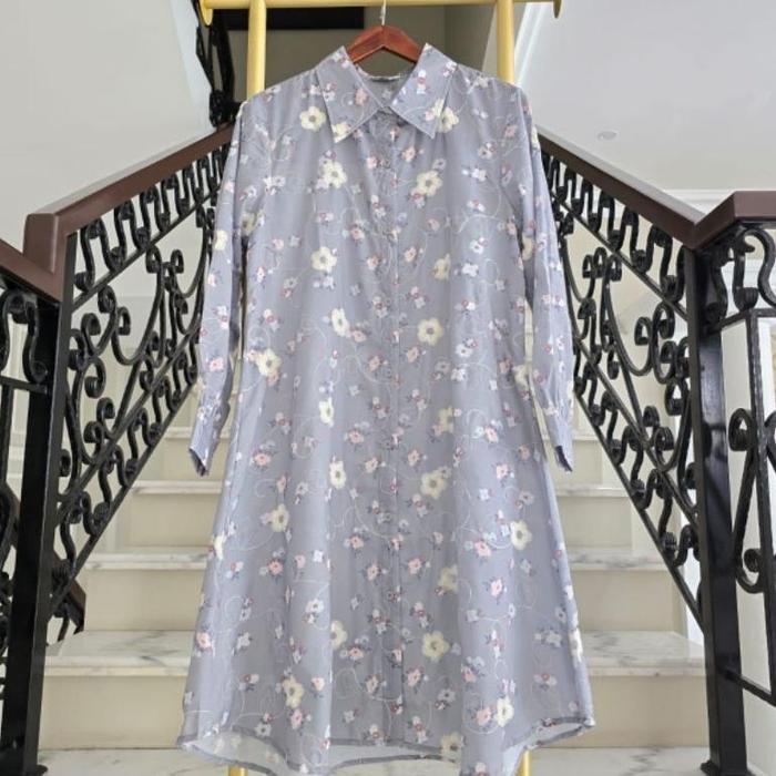 [READY STOK] KEMEJA TUNIK KATUN BORDIR KANCING DEPAN FULL ORI BY EDNESS KAYLA