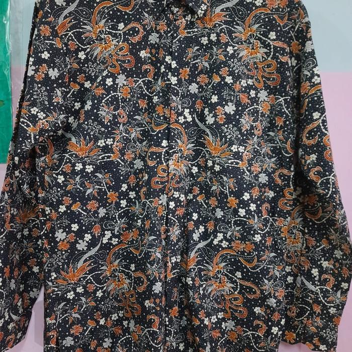 Kemeja batik pria margaria Coklat