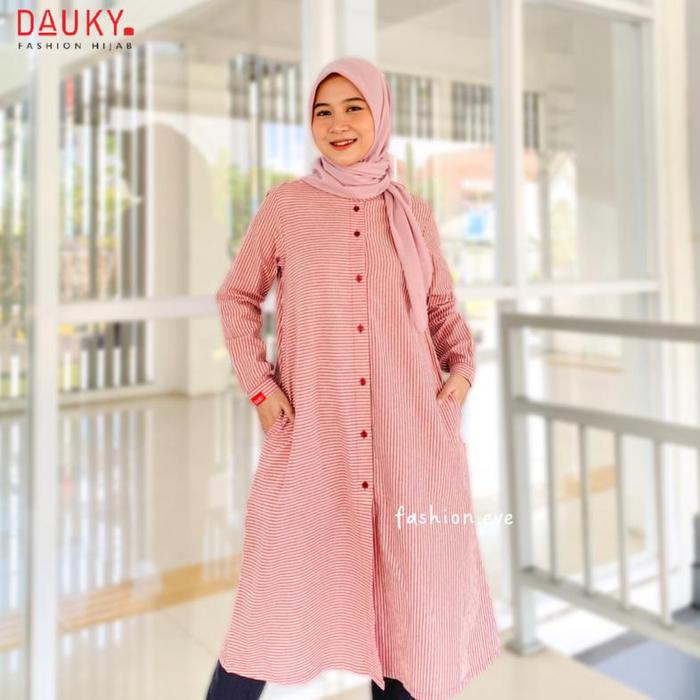 [GARANSI] DAUKY L TUNIC BASIC STRIPE LONG TUNIK PANJANG DISKON