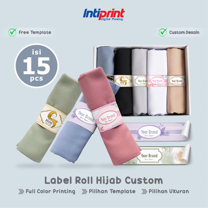 Roll Hijab Custom / Roller Hijab Cetak Paper Belt Hijab / Label Pengikat Jilbab