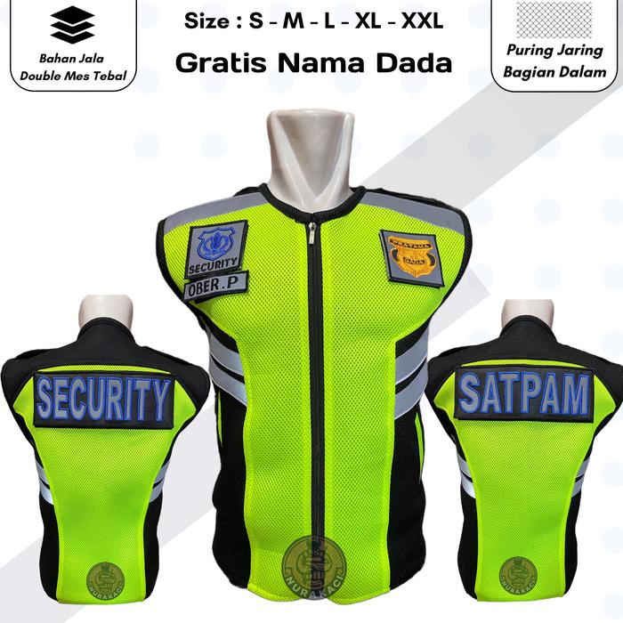 Rompi Security Satpam Jatah Big Size Jumbo Hijau Stabilo