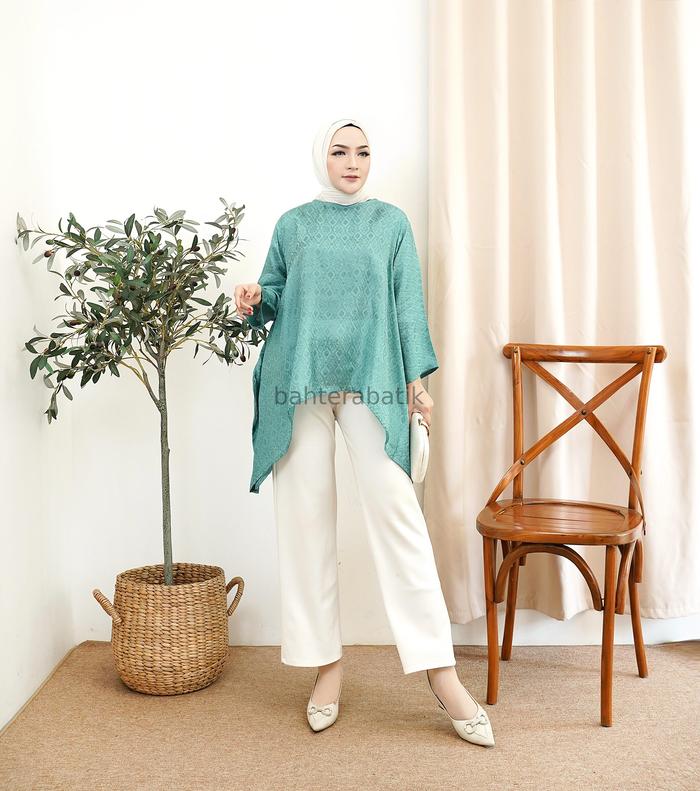 BAHTERA Batik - Blouse Batik Viscose Kerja Kantor Modern Wanita Ayana Polos