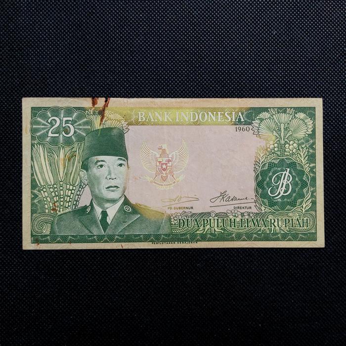Uang Kuno 25 Rupiah Seri Soekarno Tahun 1960 Seri X
