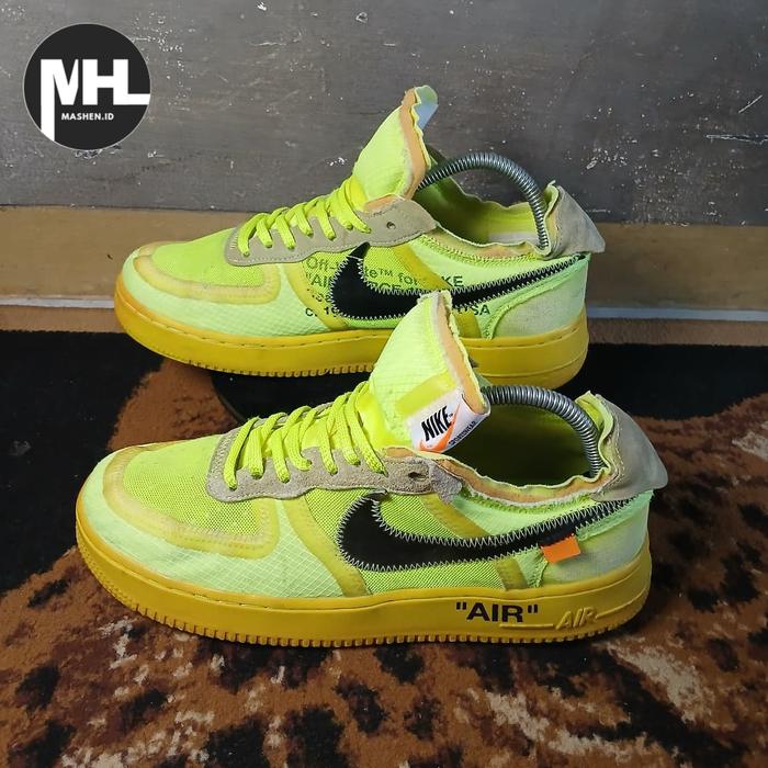 Sepatu AF 1 Low x Off White Volt Green