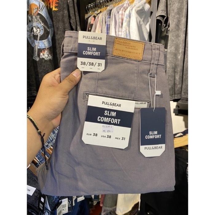 Celana Chinos Panjang Pria Slimfit Original Pull & Bear