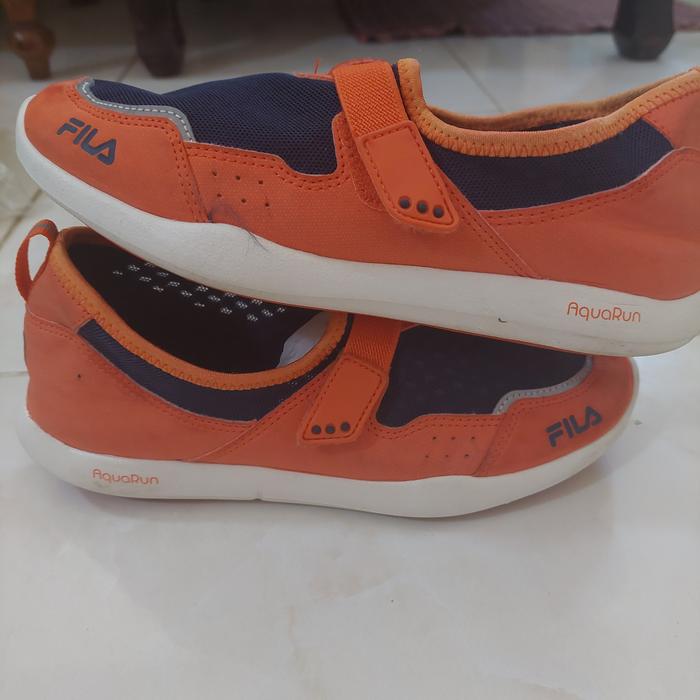 sepatu sandal wanita anak perempuan fila aquarun orange navy size 35 insole 22cm