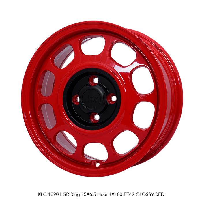VELG HSR KLG MODEL KALENG R15X6,5 PCD 4X100 RED COCOK UNTUK FIESTA JAZZ YARIS MAZDA2 SPIN