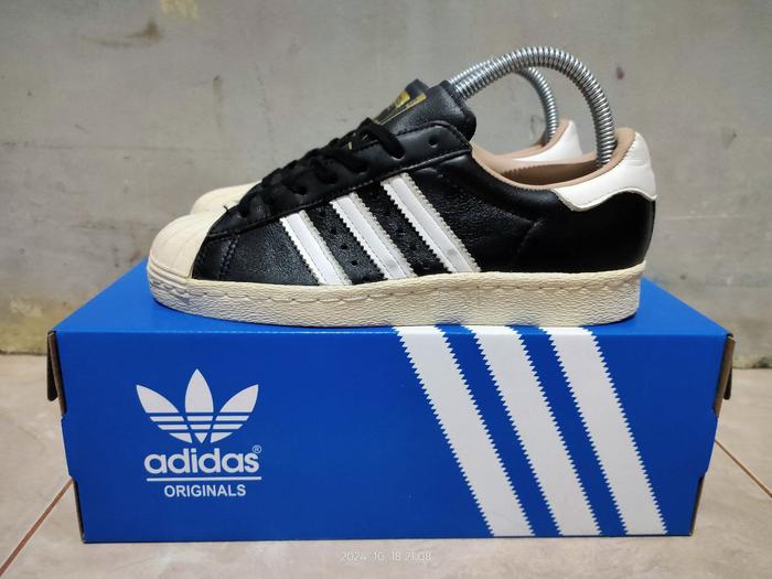 Sepatu ADIDAS SUPERSTAR BLACK WHITE BY2958 - Size 36 - Second Original 100%