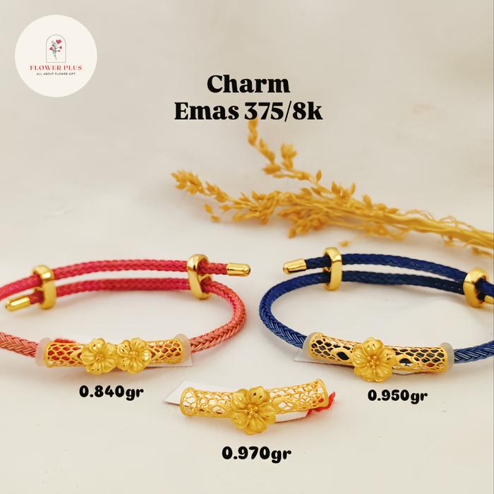 gelang emas 375 bunga tabung hongkong