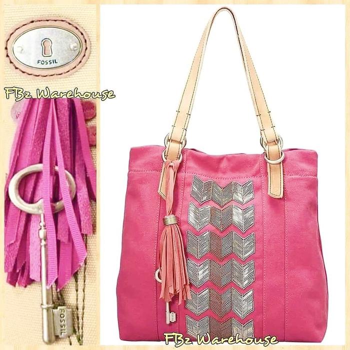 Tas fossil keyper tote shopper stripe